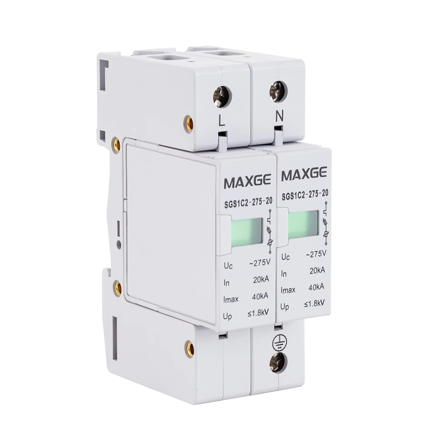 PROTECTOR SOBRETENSIONES TRANSITORIAS 2P-Clase II-40kA-20kA-1,2kV 