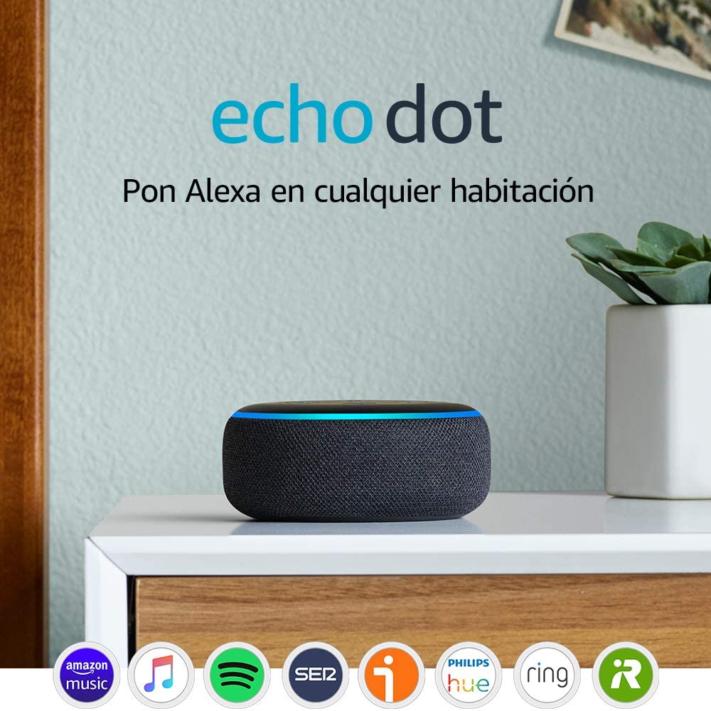 ECHO DOT ALTAVOZ INTELIGENTE ALEXA TELA ANTRACITA