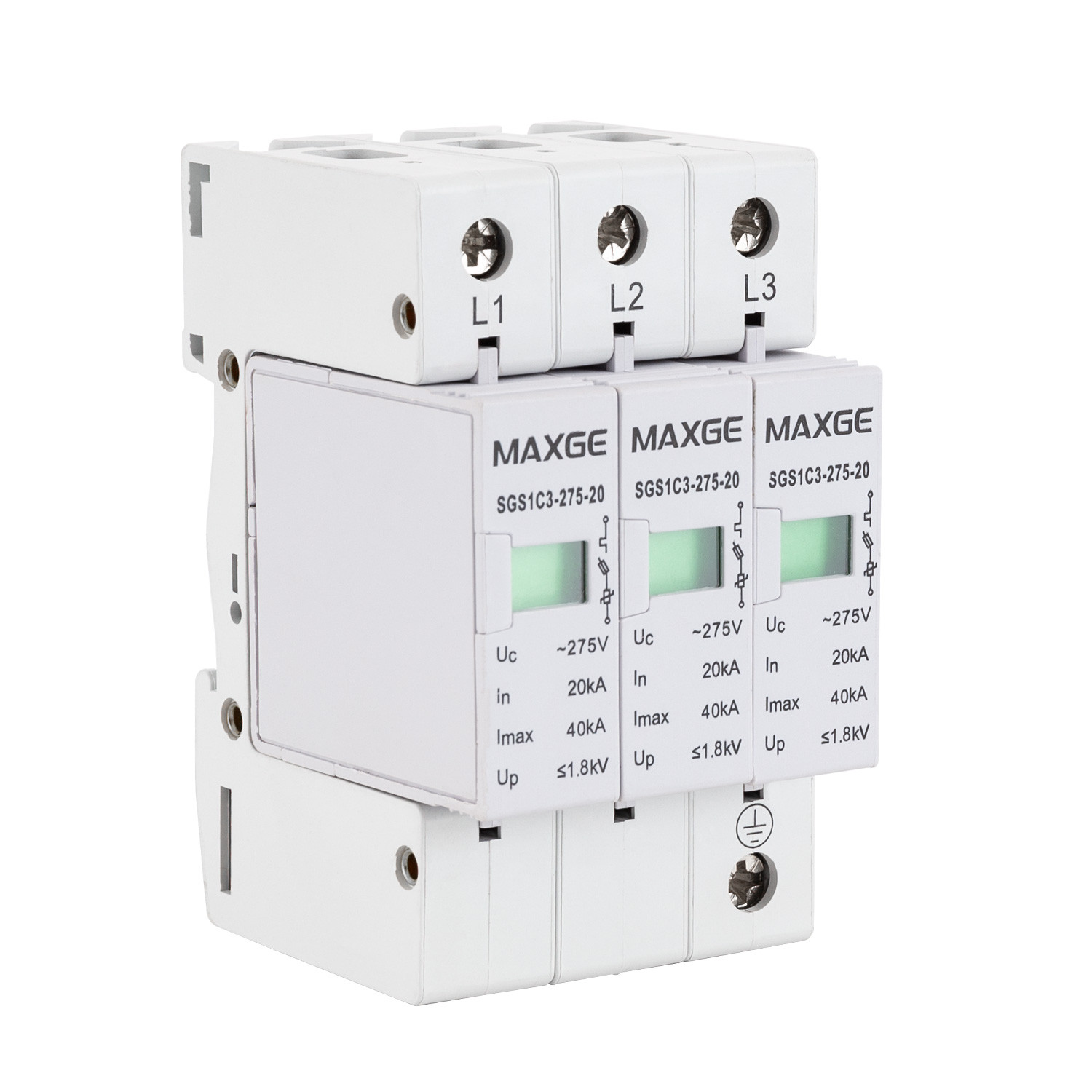 PROTECTOR SOBRETENSIONES TRANSITORIAS 3P-Clase II-40kA-20kA-1,2kV 