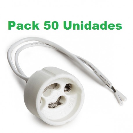 PACK PORTALAMPARAS CERAMICO GU10 CON CABLE 160MM