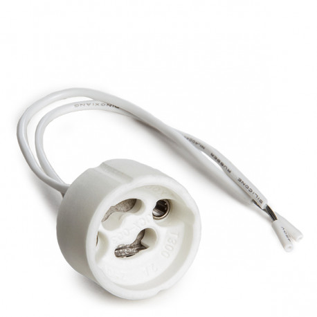 PORTALAMPARAS CERAMICO GU10 CON CABLE 160MM