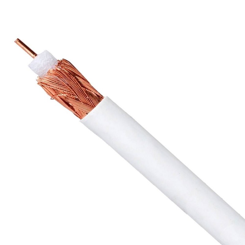 CABLE ANTENA ALTO BLINDAJE COBRE BLANCO TELEVISION TELEVES